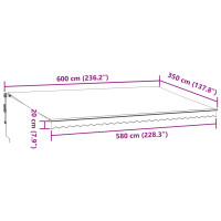 Produktbild för Markis automatiskt infällbar vinröd 600x350 cm