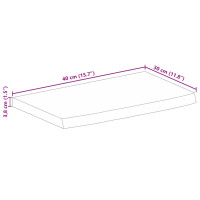 Produktbild för Bordsskiva 40x30x3,8 cm levande kant massivt mangoträ