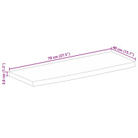 Produktbild för Bordsskiva 70x40x3,8 cm levande kant massivt mangoträ