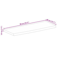 Produktbild för Bordsskiva 90x40x3,8 cm levande kant massivt mangoträ