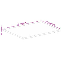 Produktbild för Bordsskiva 90x80x3,8 cm levande kant massivt mangoträ