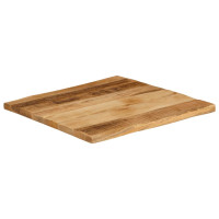 Produktbild för Bordsskiva 80x80x2,5 cm levande kant massivt grovt mangoträ