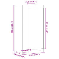 Produktbild för Skoskåp betonggrå 52x37,5x100 cm konstruerat trä