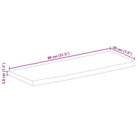 Produktbild för Bordsskiva 80x20x3,8 cm levande kant massivt mangoträ