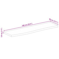 Produktbild för Bordsskiva 100x40x3,8 cm levande kant massivt mangoträ