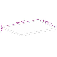 Produktbild för Bordsskiva 90x60x3,8 cm levande kant massivt mangoträ