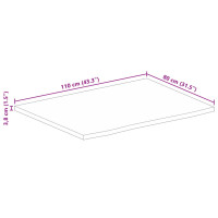 Produktbild för Bordsskiva 110x80x3,8 cm levande kant massivt mangoträ