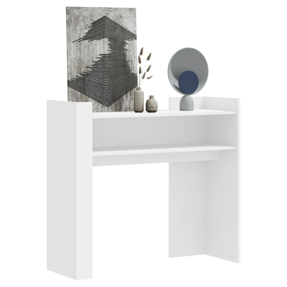 Produktbild för Avlastningsbord vit 100x35x90 cm konstruerat trä