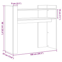 Produktbild för Avlastningsbord vit 100x35x90 cm konstruerat trä