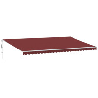 Produktbild för Markis automatiskt infällbar vinröd 600x350 cm