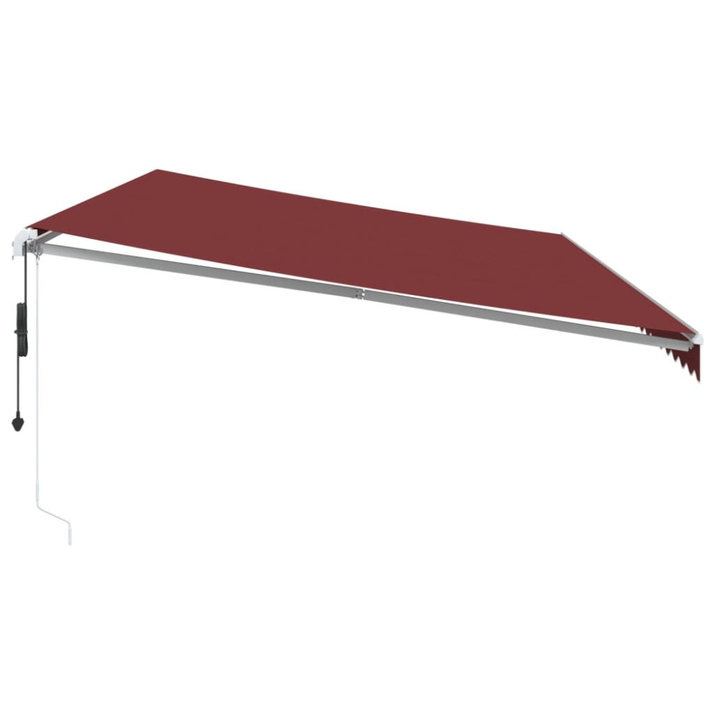 Produktbild för Markis automatiskt infällbar vinröd 600x350 cm