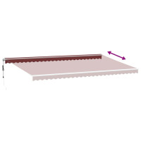 Produktbild för Markis automatiskt infällbar vinröd 600x350 cm