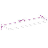 Produktbild för Bordsskiva 110x30x3,8 cm levande kant massivt mangoträ