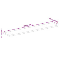 Produktbild för Bordsskiva 160x30x3,8 cm levande kant massivt mangoträ