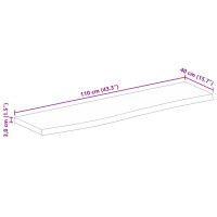 Produktbild för Bordsskiva 110x40x3,8 cm levande kant massivt mangoträ