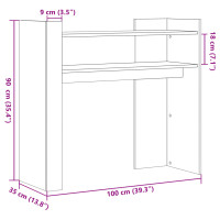 Produktbild för Konsolbord svart 100x35x90 cm konstruerat trä