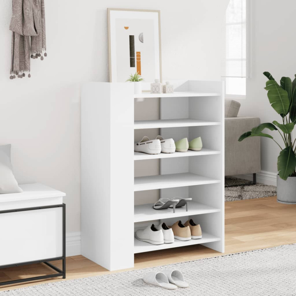 Produktbild för Skoskåp vit 74,5x37,5x100 cm konstruerat trä