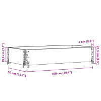 Produktbild för Odlingslåda svart 100x50 cm massiv furu