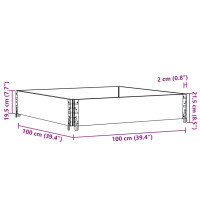 Produktbild för Odlingslåda grå 100x100 cm massivt furuträ