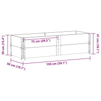 Produktbild för Odlingslåda 150x50 cm massivt furuträ