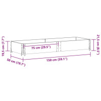 Produktbild för Odlingslåda grå 150x50 cm massivt furuträ