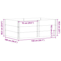 Produktbild för Odlingslåda 150x100 cm massivt furuträ