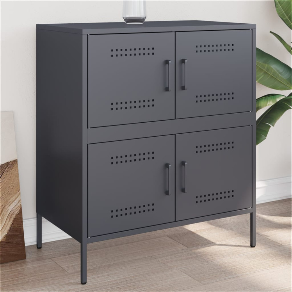 Produktbild för Skänk antracit 68x39x79 cm stål