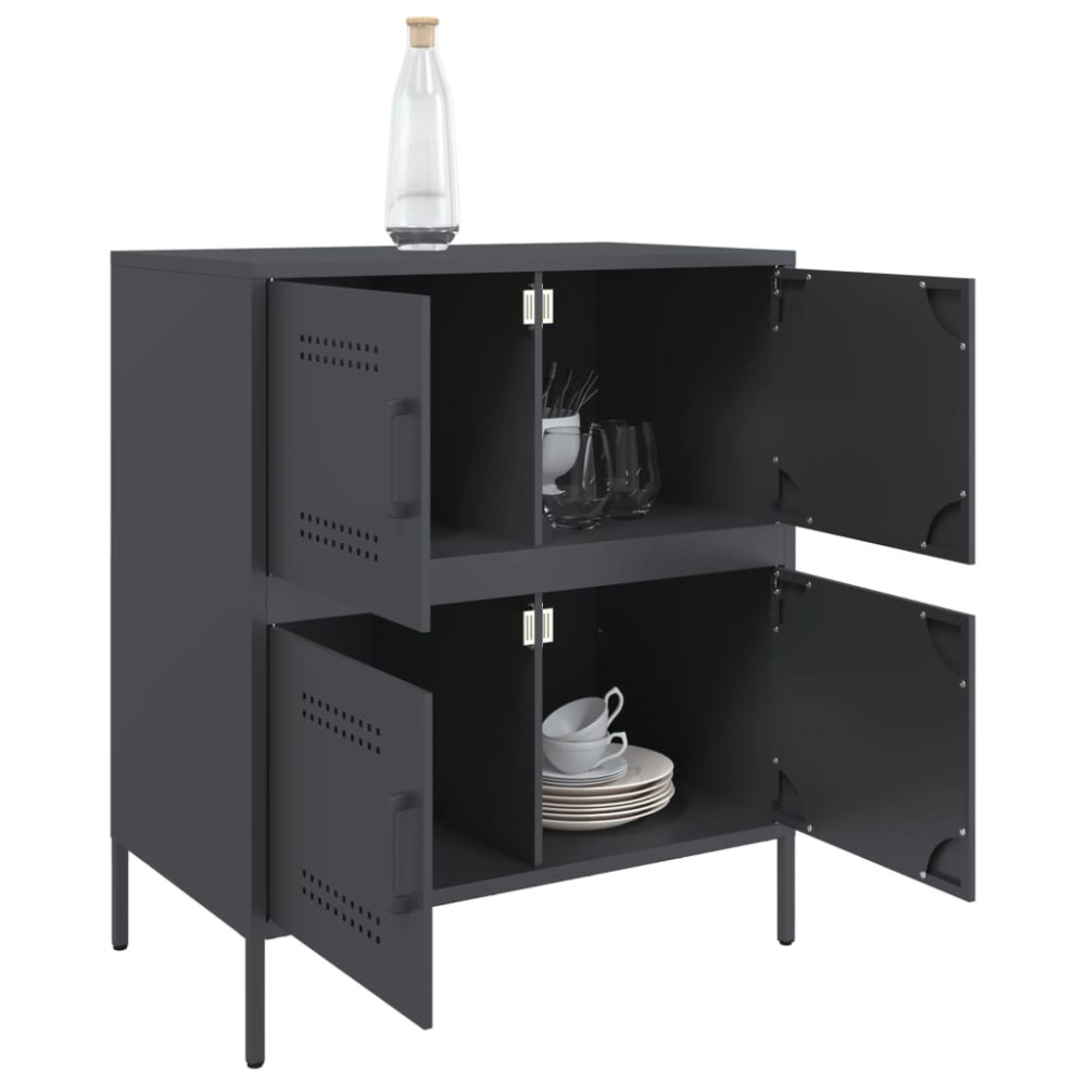 Produktbild för Skänk antracit 68x39x79 cm stål