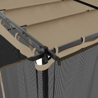 Produktbild för Paviljong med nätväggar taupe 6x3 m stål