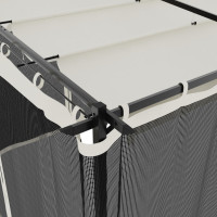 Produktbild för Paviljong med nätväggar gräddvit 6x3 m stål