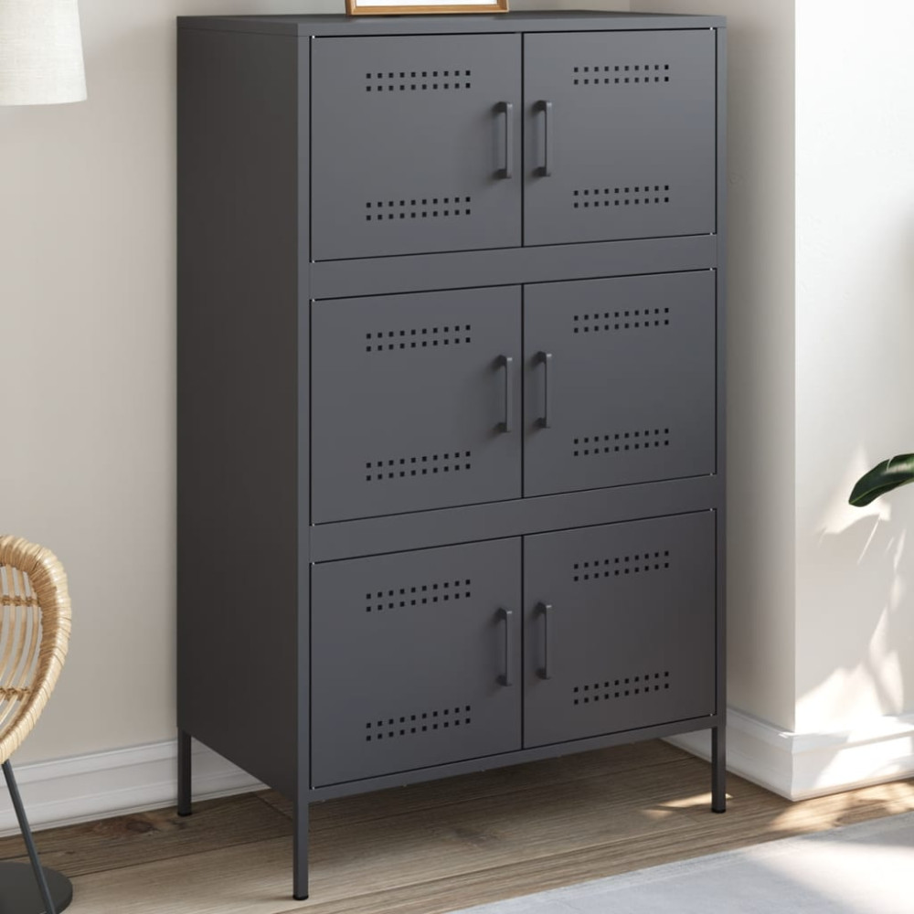 Produktbild för Högskåp antracit 68x39x113 cm stål