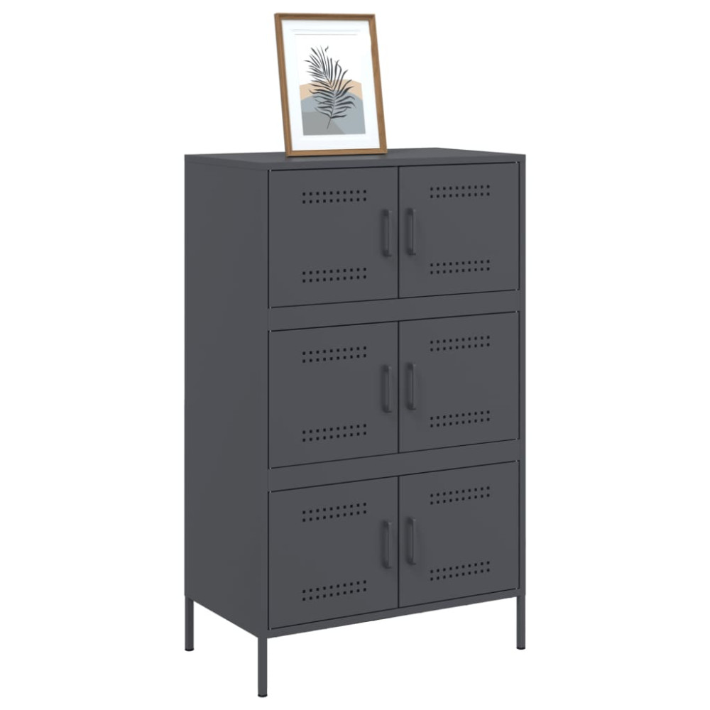 Produktbild för Högskåp antracit 68x39x113 cm stål