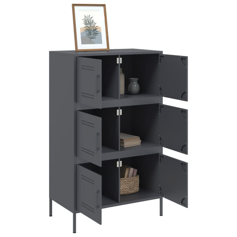 Produktbild för Högskåp antracit 68x39x113 cm stål