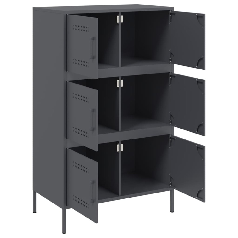 Produktbild för Högskåp antracit 68x39x113 cm stål