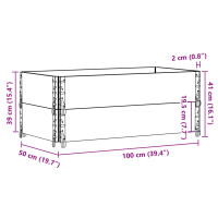 Produktbild för Odlingslåda brun 100x50 cm massiv furu