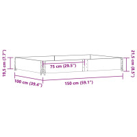 Produktbild för Odlingslåda svart 150x100 cm massiv furu