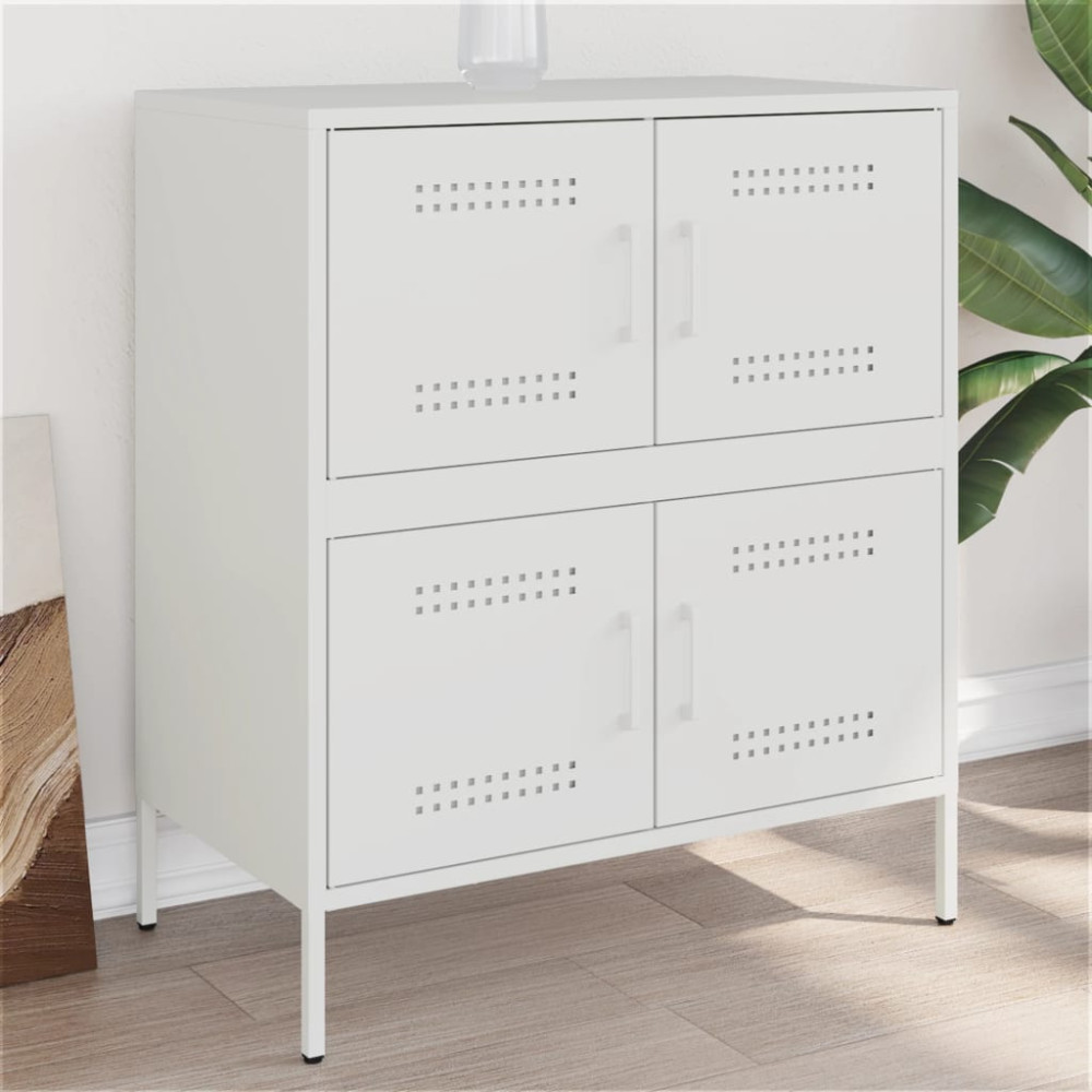 Produktbild för Skänk vit 68x39x79 cm stål
