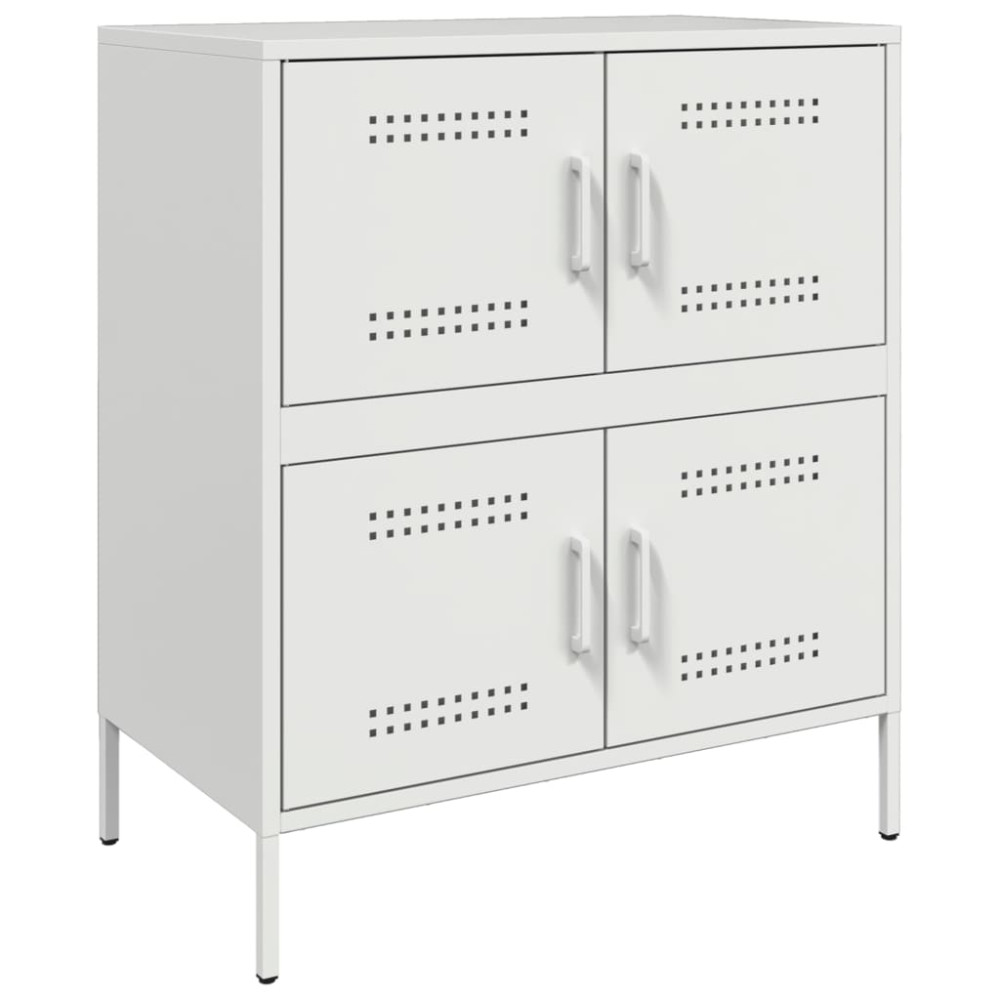 Produktbild för Skänk vit 68x39x79 cm stål