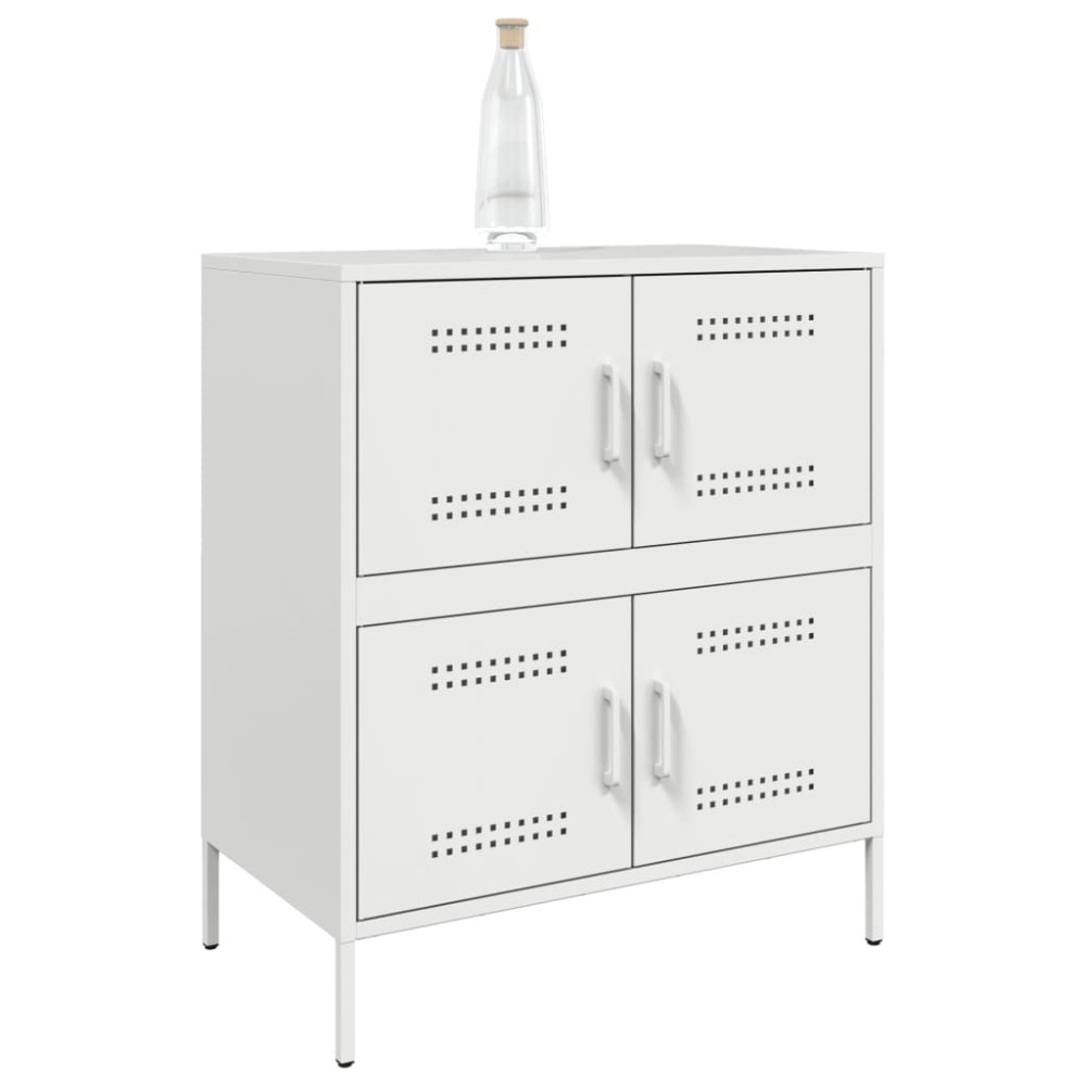 Produktbild för Skänk vit 68x39x79 cm stål