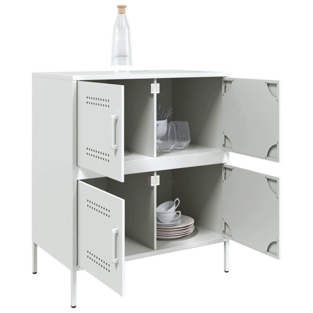 Produktbild för Skänk vit 68x39x79 cm stål