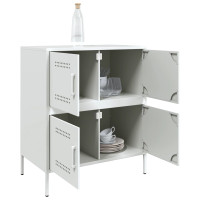 Produktbild för Skänk vit 68x39x79 cm stål