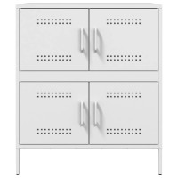 Produktbild för Skänk vit 68x39x79 cm stål
