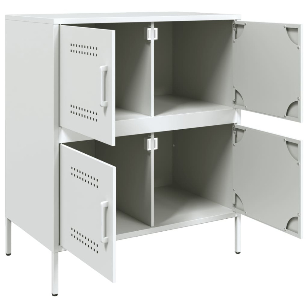 Produktbild för Skänk vit 68x39x79 cm stål