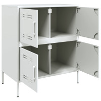 Produktbild för Skänk vit 68x39x79 cm stål