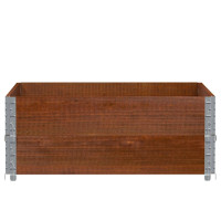 Produktbild för Odlingslåda brun 100x100 cm massiv furu