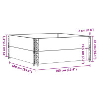 Produktbild för Odlingslåda brun 100x100 cm massiv furu