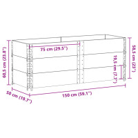 Produktbild för Odlingslåda grå 150x50 cm massivt furuträ