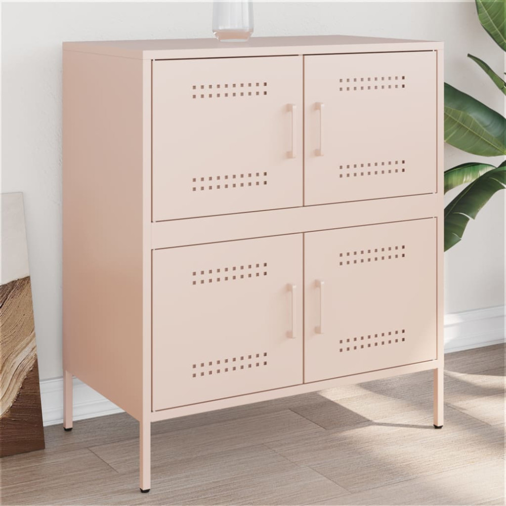Produktbild för Skänk rosa 68x39x79 cm stål