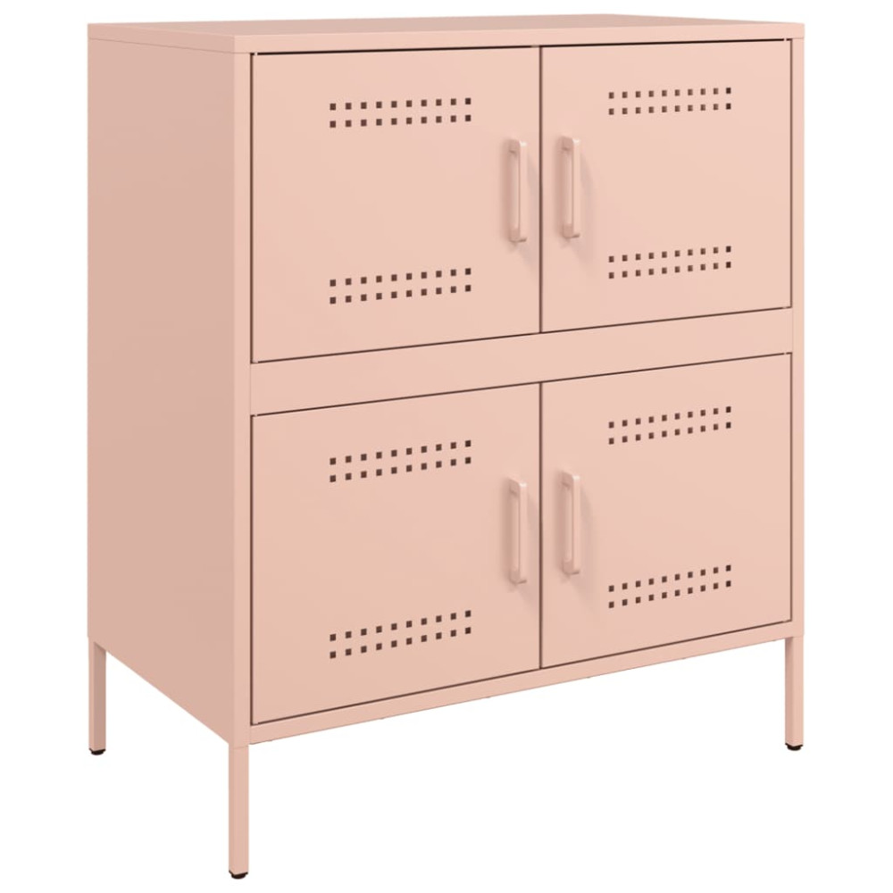 Produktbild för Skänk rosa 68x39x79 cm stål
