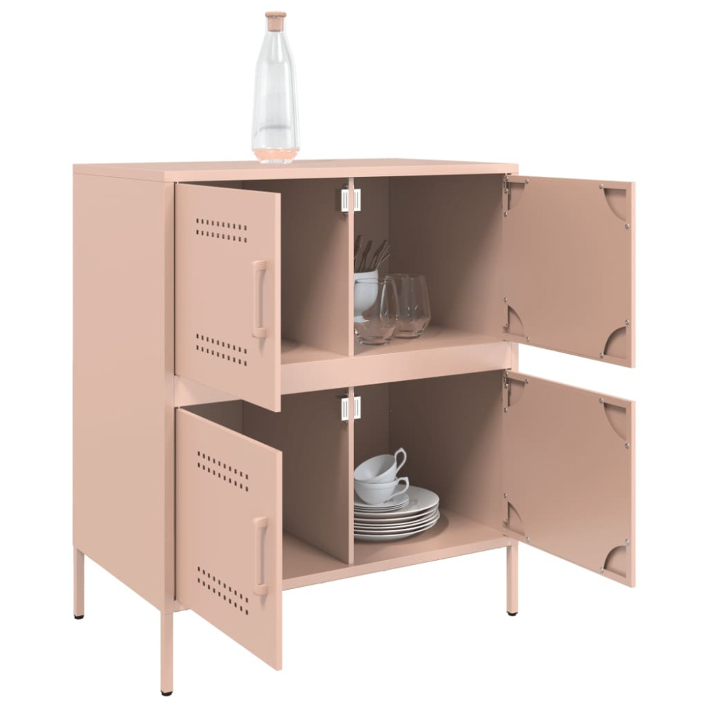 Produktbild för Skänk rosa 68x39x79 cm stål